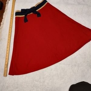 Sweetheart Bowtie Red Wool Skirt